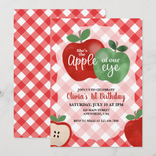 Apfel unseres Auges 1. Geburtstagseinladung Einladung