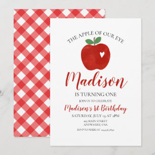 Apfel unseres Auges 1. Geburtstagseinladung Einladung