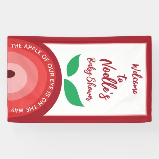 Apfel unseres Auges, Apfelsinenbogen, Babydusche Banner (Horizontal)