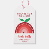 Apfel unseres Auges, Apfelsinenbogen, Babydusche Geschenkanhänger (Vorderseite)