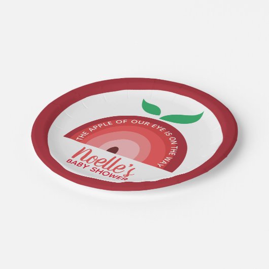 Apfel unseres Auges, Apfelsinenbogen Babydusche Pappteller (Schrägansicht)