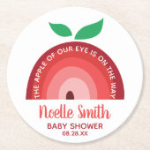 Apfel unseres Auges, Apfelsinenbogen, Babydusche Runder Pappuntersetzer (Vorderseite)