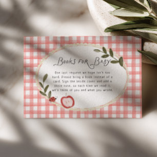 Apfel Unseres Auges Baby Shower Bücher für Baby Begleitkarte