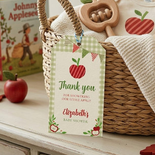 Apfel Unseres Auges Baby Shower Danke Gingham Geschenkanhänger