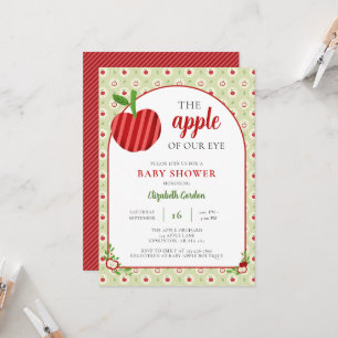 Apfel Unseres Auges Baby Shower Gingham Süß Einladung