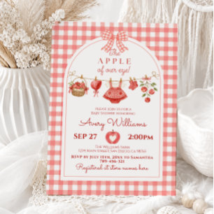 Apfel Unseres Auges Baby Shower Rot Gingham Einladung