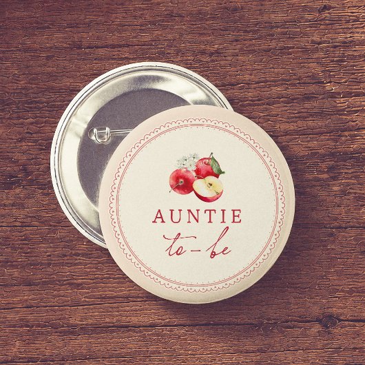 Apfel Unseres Auges Baby Shower Tante-wird-Es Button