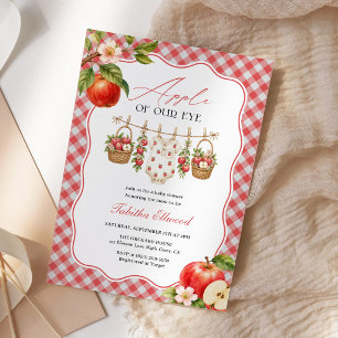 Apfel Unseres Auges Baby Shower Wasserfarbe Herbst Einladung