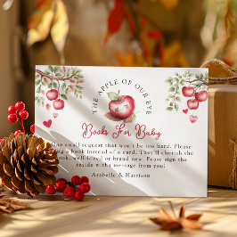 Apfel unseres Auges | Bücher für Babydusche Begleitkarte