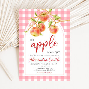 Apfel Unseres Auges Gingham-Baby-Party Einladung
