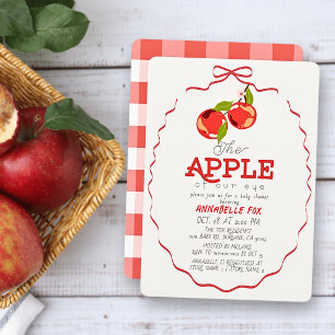 Apfel Unseres Auges Mädchen Baby Shower mit Roter Einladung