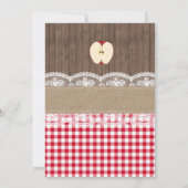 Apfel unseres Auges Rustikaler Fall Geburt Einladu Einladung (Rückseite)