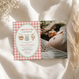 Apfel Unseres Auges Wäscheleine Baby Shower Foto Einladung