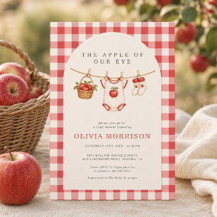 Apfel Unseres Auges Wäscheleine Gingham Baby Showe Einladung