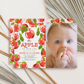 Apfel unseres AugfloralGirls am 1. Geburtstag Einladung