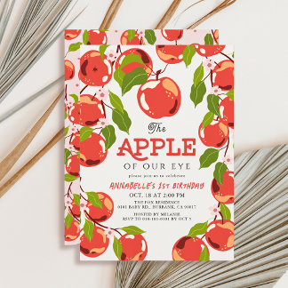 Apfel unseres Augfloralmädchens 1. Geburtstag Einladung