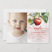 Apfel unseres Fotos am ersten Geburtstag Einladung (Vorderseite)