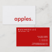 Äpfel. Visitenkarte (Vorne/Hinten)