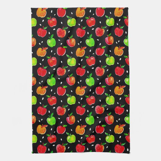 Äpfel Wasserfarbmuster Geschirrtuch (Vertikal)