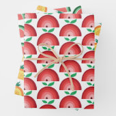 Apfel, Wassermelone, Ananas Obstwiesen Geschenkpapier Set (Beispiel)