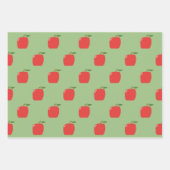 Äpfel Wrapping Paper (Sage Green & Red) Geschenkpapier Set (Vorderseite 3)