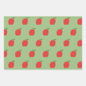 Äpfel Wrapping Paper (Sage Green & Red) Geschenkpapier Set (Vorderseite 2)