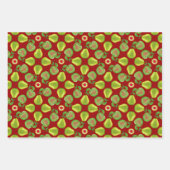 Äpfel-Wrapping Paper Sheet Set von 3 Geschenkpapier Set (Vorderseite 3)