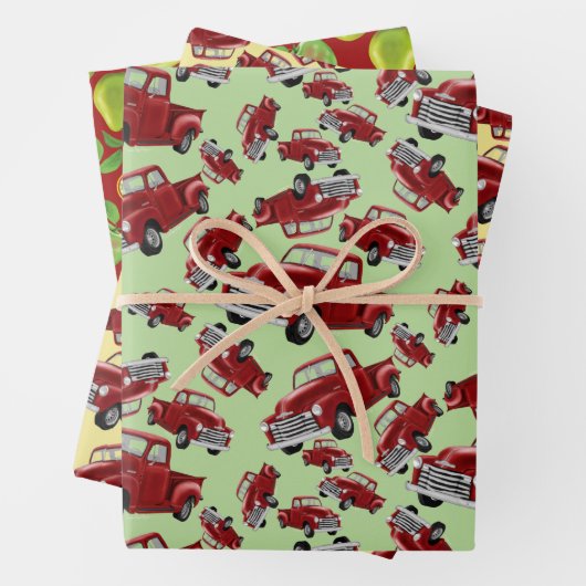 Äpfel-Wrapping Paper Sheet Set von 3 Geschenkpapier Set (Beispiel)