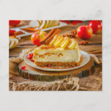 Apfel-Zimt-Käsekuchen-Stück im Herbst
