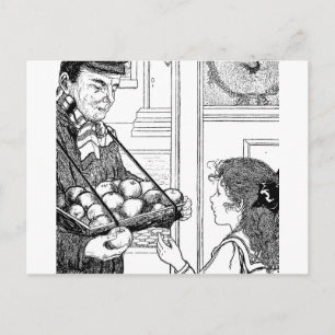 Äpfel zu verkaufen postkarte