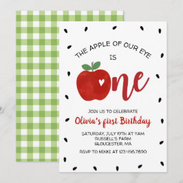 Apfel zum ersten Geburtstag Einladung