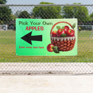 Äpfel zum Verkauf anpassen - Selbst pflücken Banner