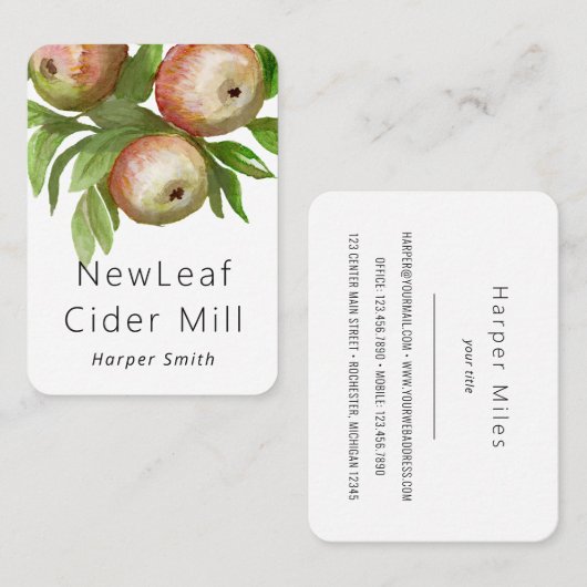 Apfeläpfel Visitenkarte (Vorne/Hinten)