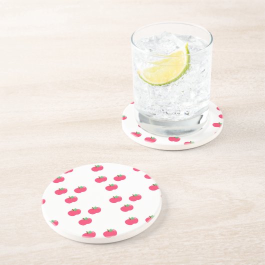 Apfelapfelfruchtnahrungsmittelrebegewohnheit Sandstein Untersetzer (Seite)