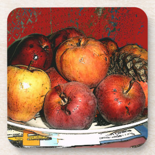 Äpfelbänder/Untersetzer-Rot-Design Untersetzer
