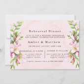 Apfelbaum Blüten Wasserfarben Probe Abendessen Einladung (Vorderseite)