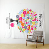 Apfelbaum für Lehrer in Rente mit Namen Wandteppich (Beispiel (Horizontal))