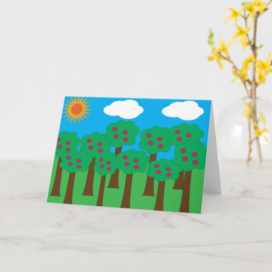 Apfelbaum-Gruß-Karten Karte (Gelbe Blume)