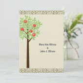 Apfelbaum hellgrüne Jubiläumseinladungen. Einladung (Stehend Vorderseite)