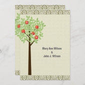 Apfelbaum hellgrüne Jubiläumseinladungen. Einladung (Vorne/Hinten)