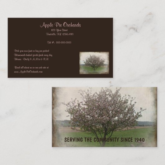 Apfelbaum in Bloom Visitenkarte (Vorne/Hinten)