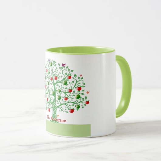 Apfelbaum-kundenspezifisches personalisiertes tasse (VorderseiteRechts)