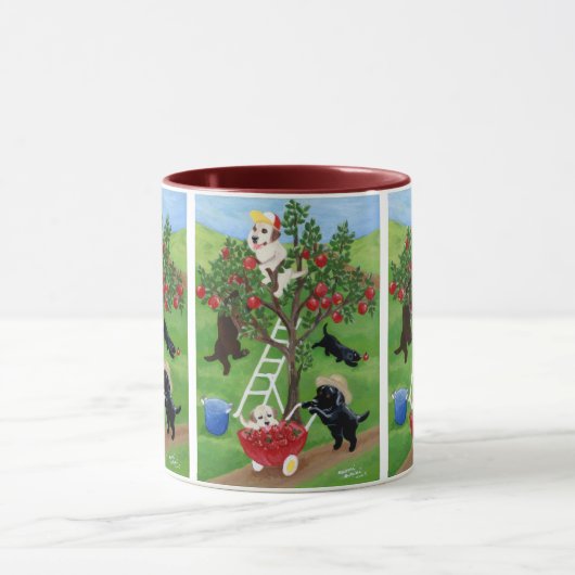 Apfelbaum Labradors Malerei Tasse (Zentrum)