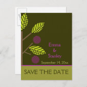 Apfelbaum lila Hochzeit im Herbst Save the Date Ankündigungspostkarte (Vorne/Hinten)