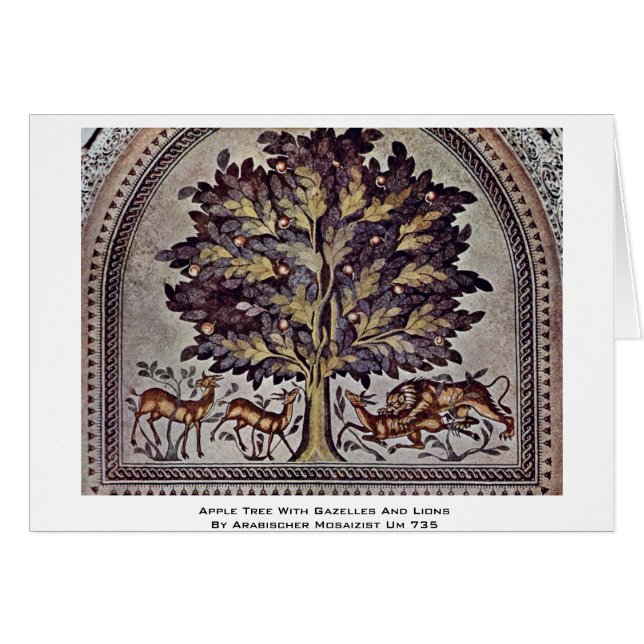 Apfelbaum mit Gazellen und Löwen (Vorderseite (Horizontal))