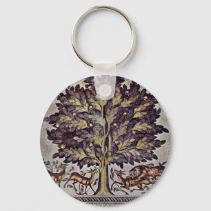 Apfelbaum mit Gazellen und Löwen Schlüsselanhänger