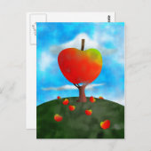 Apfelbaum Postkarte (Vorne/Hinten)