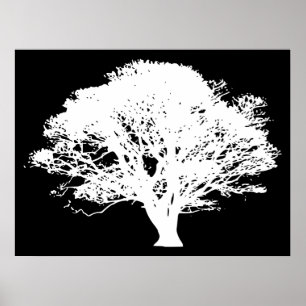 Apfelbaum-Silhouette Poster