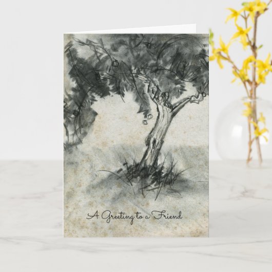 Apfelbaum Steinkohlefall Fruchtbaum Freundschaft Karte (Gelbe Blume)