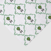 Apfelbaum Topiary Ivy Vine Diamond Rotes Schwarzes Seidenpapier (Ausschnitt)